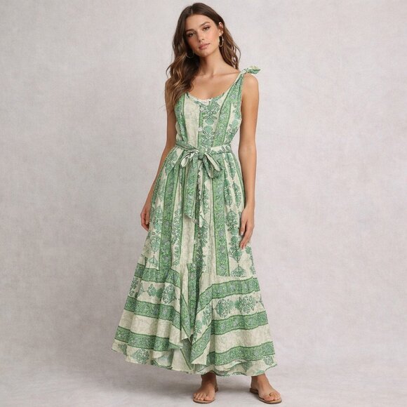 Tommy Bahama Dresses & Skirts - Roller Rabbit Berrino Sedona Printed Scoop Neck Tie Waist Midi Dress XS